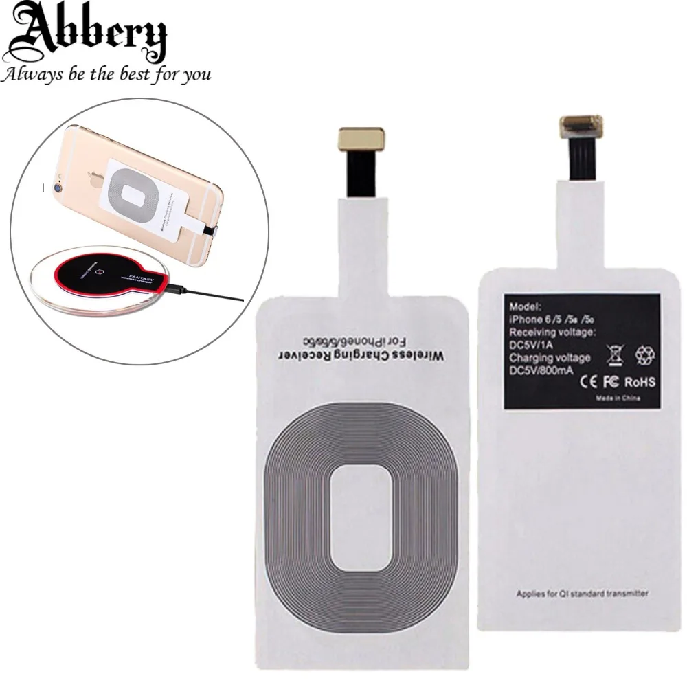 

Abbery Phone Wireless Charger Receiver Patch Module Ultra-thin QI Wireless Receiving Charging Patch For iPhone 6S Android Type C