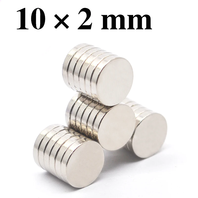

20Pcs 10x2mm Neodymium Magnet Sheet Small Round N35 Permanent NdFeB Super Strong Powerful Magnetic Magnets Disc For Craft