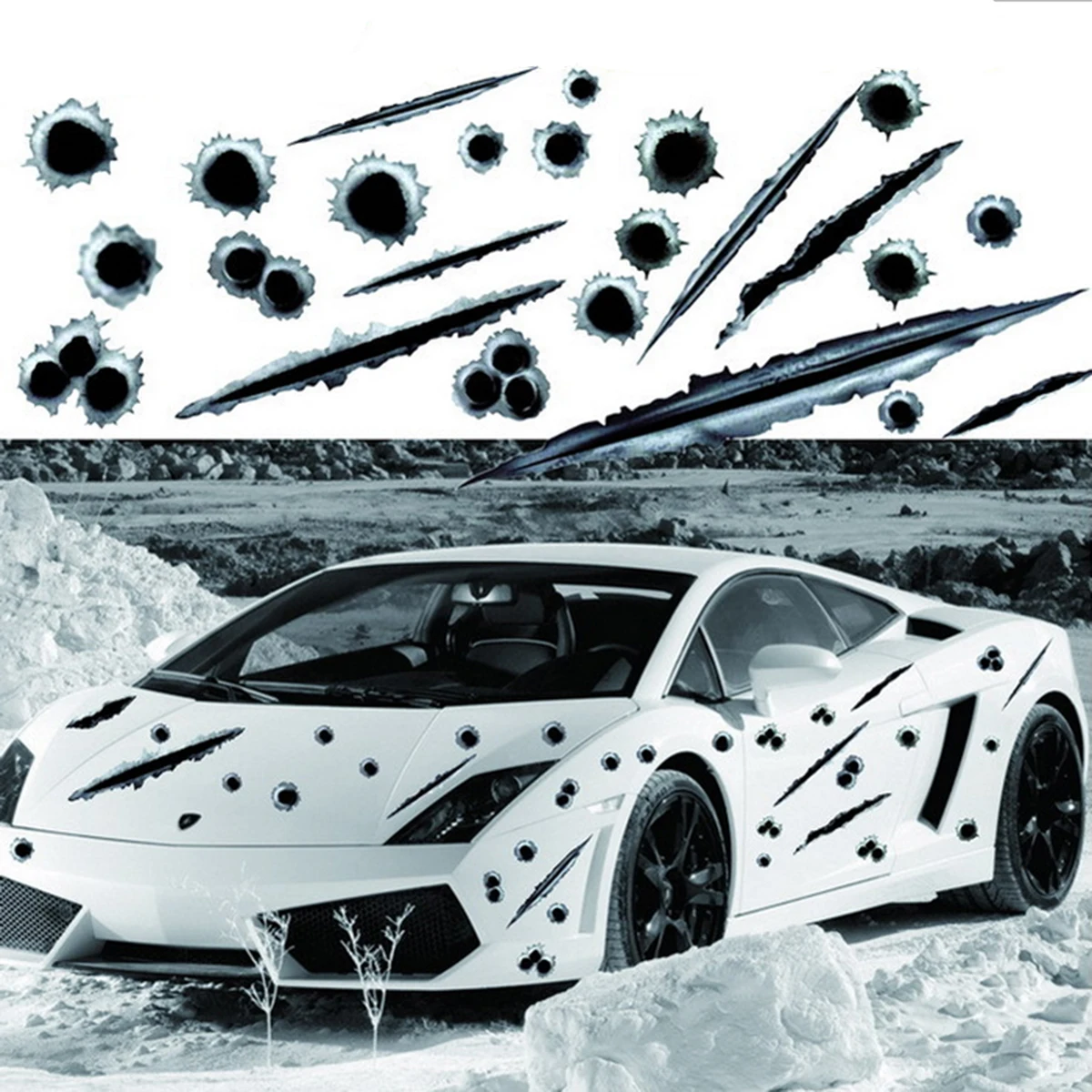 

Car Sticker Cover Bullet Hole 3D Styling For Renault Megane 3 Duster Logan Captur Clio Chevrolet Cruze Aveo Captiva