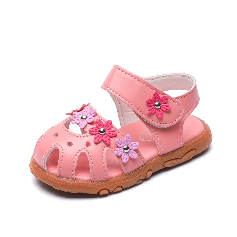 

Children's Sandalias 2019 Summer New Kids Shoes Hook & Loop Lovely Flower flat with Shoes Fashion Girl Sandals Magic Girls Shoes