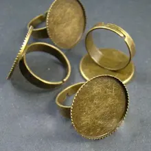 Античная латунь Никель 20 мм зуб Круглый кольцо База