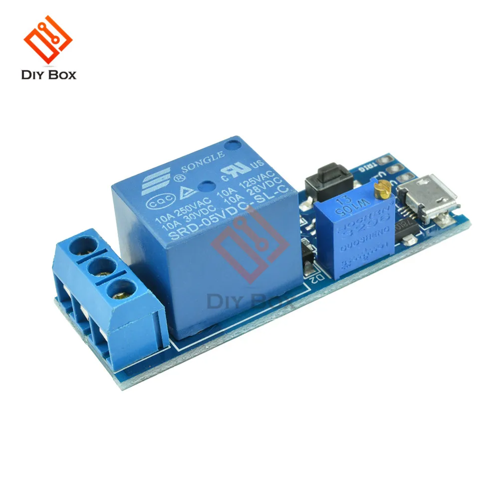

MicroUSB Timer Module Trigger Time Delay Relay Module 5-30V Micro USB Power