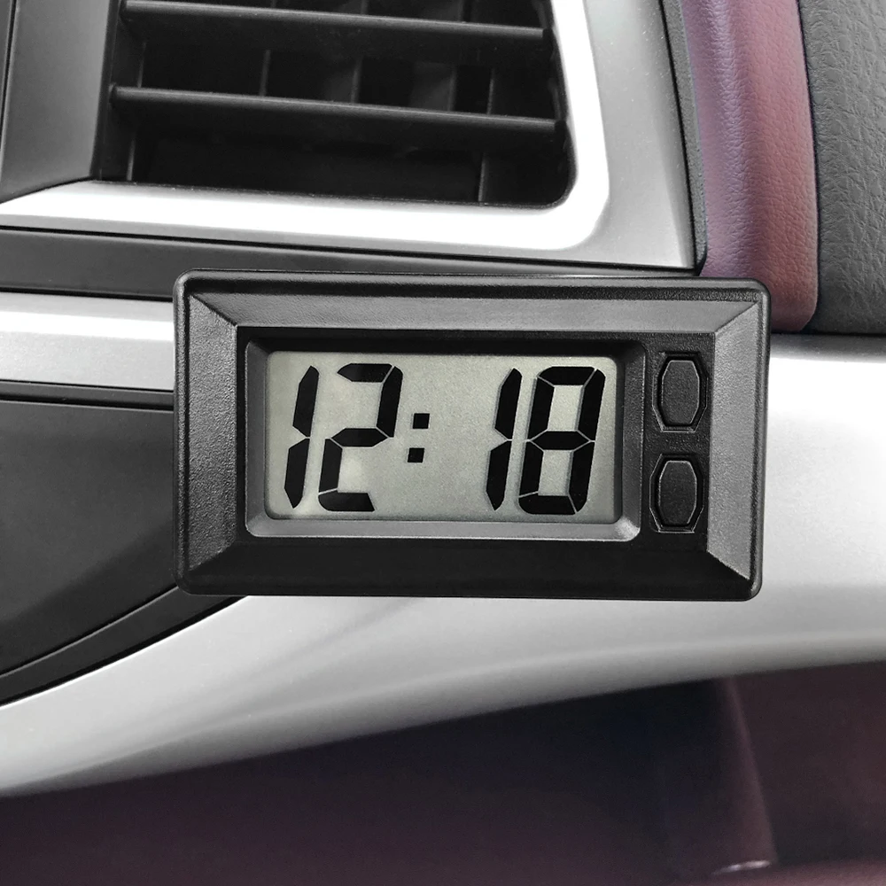 Car Clock Automotive LCD Digital Time Display Auto Vehicle Automobiles