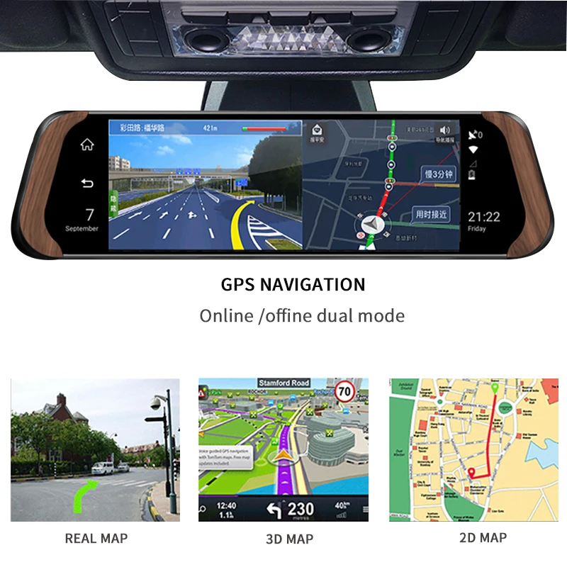 Видеорегистратор с сенсорным экраном ANSTAR 786 Вт 10 дюймов Android 4G ADAS GPS двойной