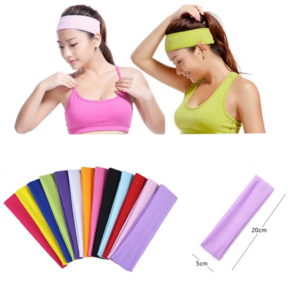 

Hot New Sports Hair Band Wide Sports Yoga Gym Stretch Cotton Headband Head Hair Band Girls Women Kids Men