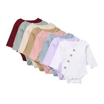

Autumn Winter Baby Rompers Newborn Baby Infant Knitted Brand New Jumpsuit Baby Girls Boys V-neck Romper Toddle Sleep Clothing