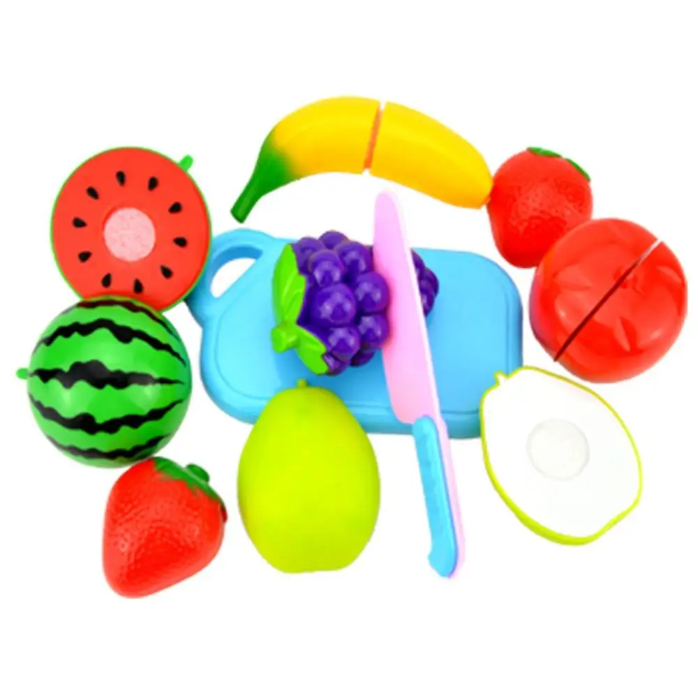 Детские кухонные игрушки, пластиковые режущие овощи и фрукты, Обучающие Имитационные игрушки, ролевые игры, набор, кухонные интересные игрушки - Color: A6