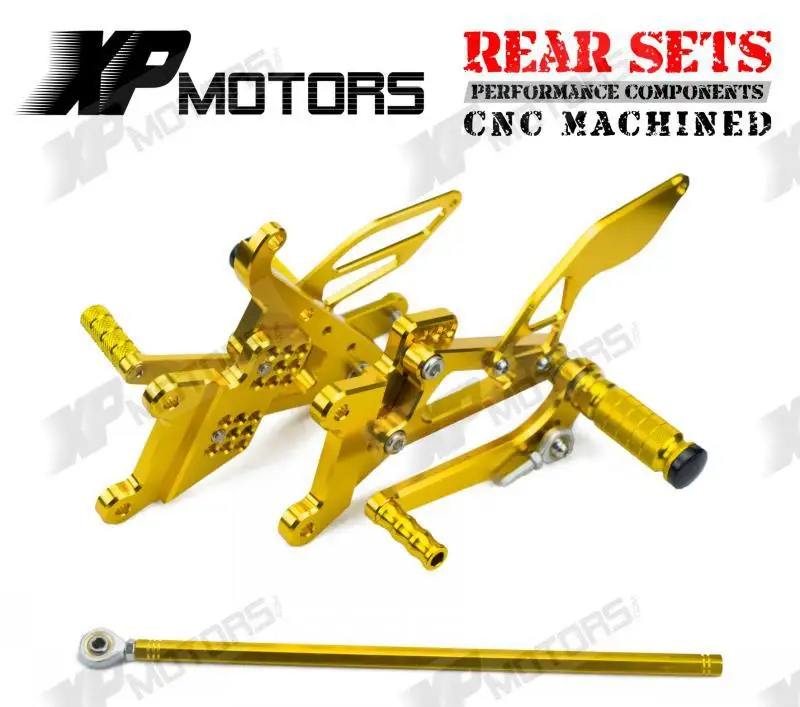 

CNC Gold Racing Adjustable Foot pegs Rearset Rear Sets For Yamaha YZF-R6 2003 2004 2005 R6S 2006 2007 2008 2009