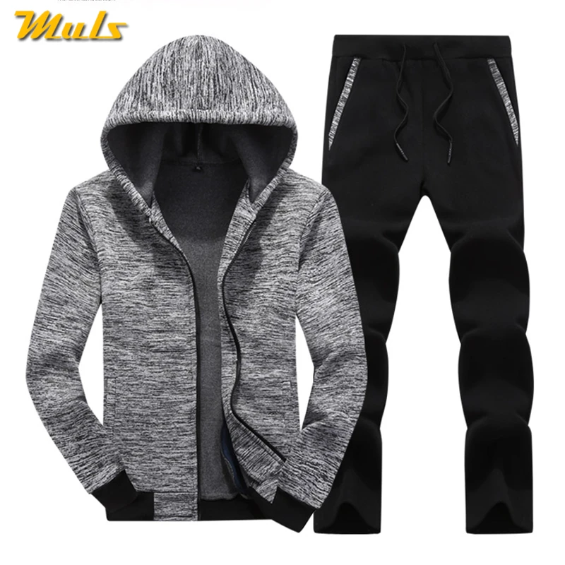 

Men Sets Hooded Tracksuit Male Chandal Hombre Completo Trainingspak Mannen Sweatshirt Men Sportswear Suits Jacket+Pant Clothes