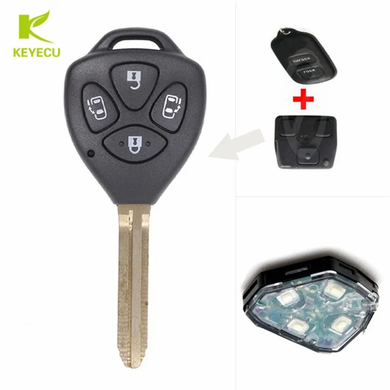 Дистанционный ключ KEYECU с 4 кнопками чип 314 3 МГц 4D67 для Toyota Alphard G 2001-2004 P/N: 89070-58260