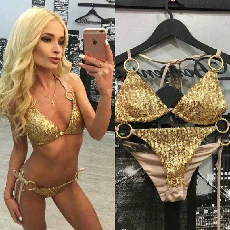 gold sequin bathing suit