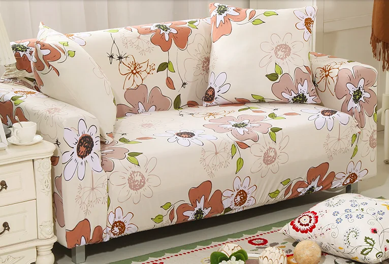 Spandex Stretch White Color Sofa Cover Big Elasticity 100 Polyester