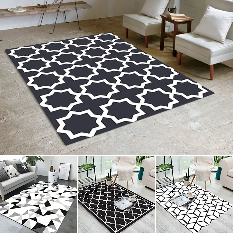 

Living Room Household Area Rugs Door Mat Foot Pad Soft Geometric Bathroom Anti Slip Water-Absorbing Portable Comfortable Home