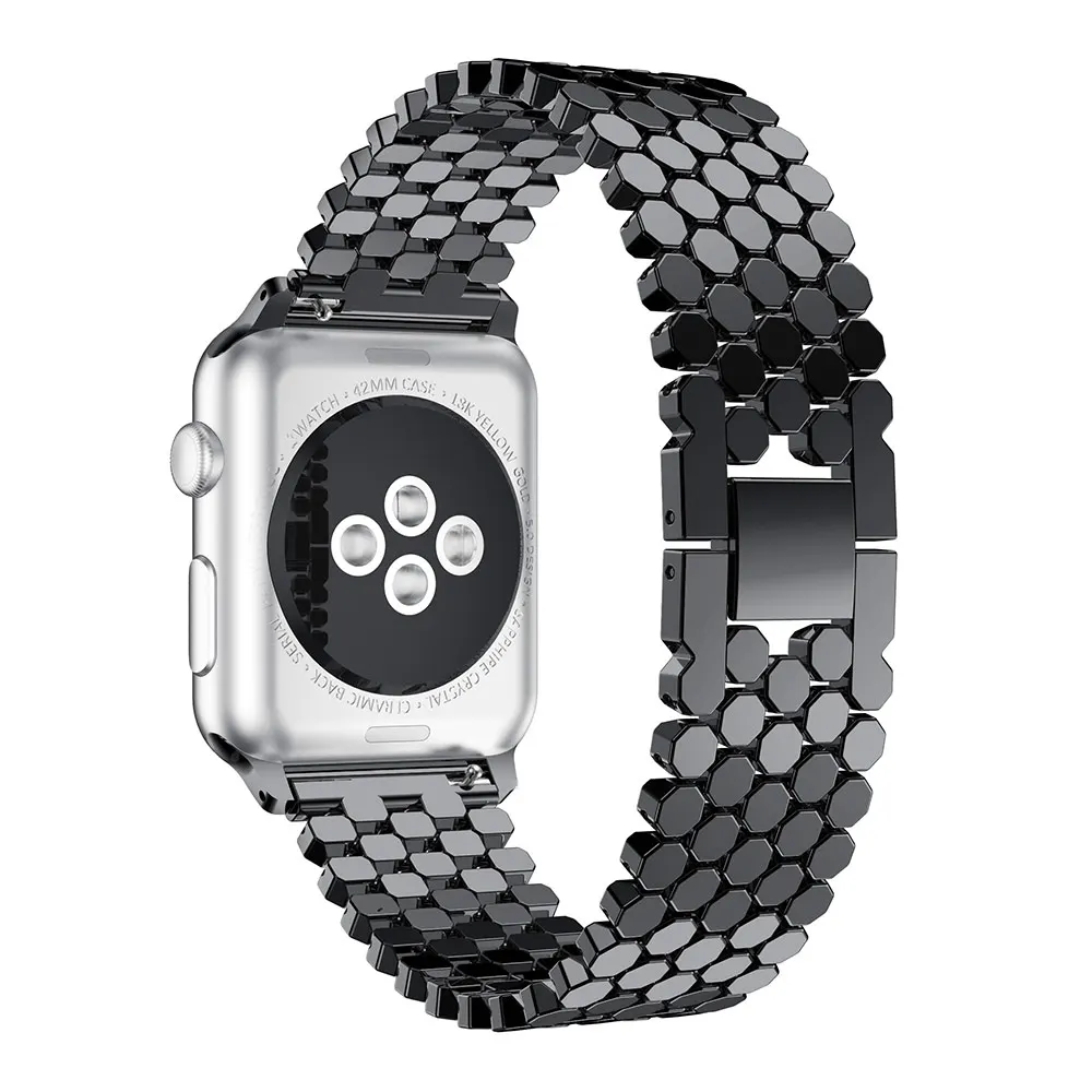 Браслет из нержавеющей стали для часов Apple Watch Band металлические звенья Браслет Смарт часы ремешок 42 мм