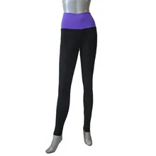 Розничная оптом двухцветные микрофибры ткань с высокой талией обтягивающие длинные брюки для танцев для женщины и девочки