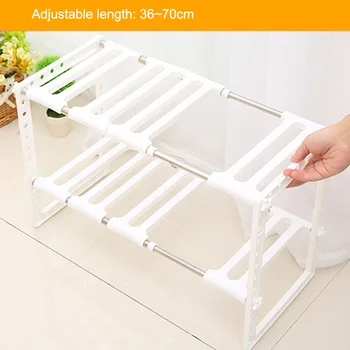 

Hot Adjustable 2 Tier Under Sink Shelf Storage Rack Holder For Kitchen Dishes Condiment Bowl LXY9 AU23