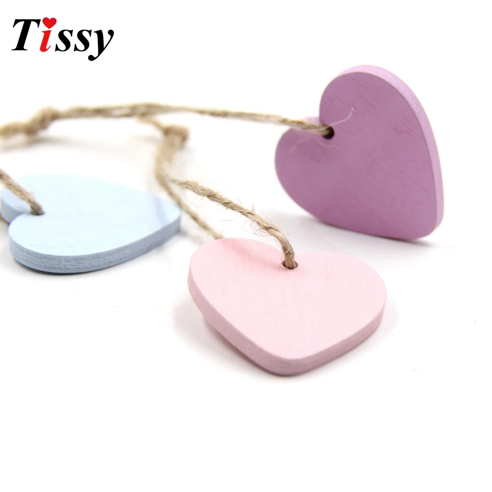 

10PC Wood Craft Lovely Wooden Hearts Wooden Pendants Ornaments Wedding Favors Vintage Home Wedding/Birthday Party Decorations