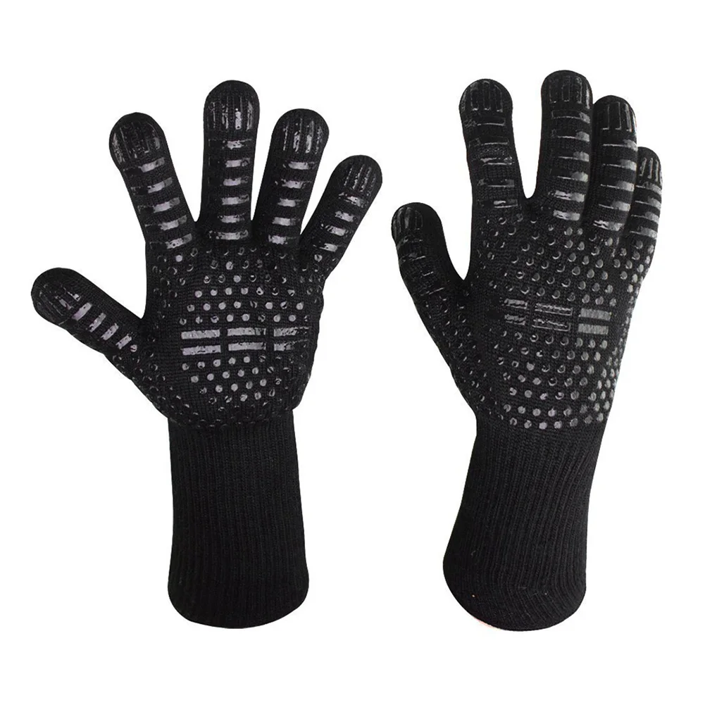 1 Pair BBQ Grilling Cooking Gloves Extreme Heat Resistant Oven Gloves XB 66