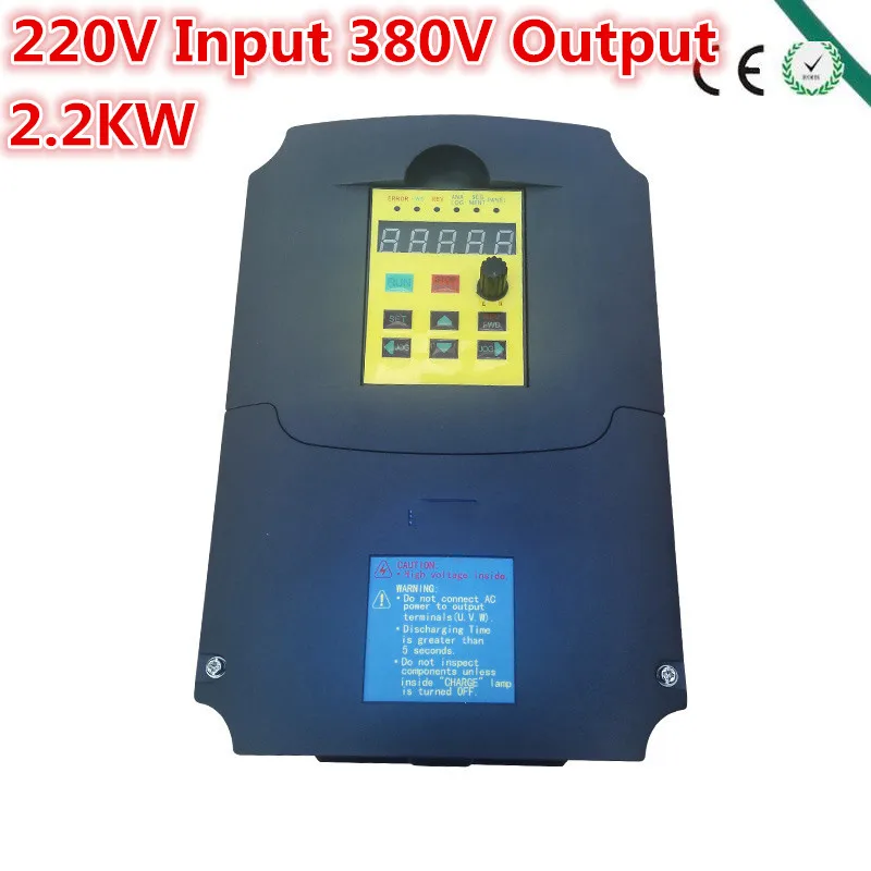 

Input 220V single phase Output 380V 3phase VFD Inverter 2.2KW 2200W 3hp 400Hz Variable Frequency Drive for Motor/Spindle