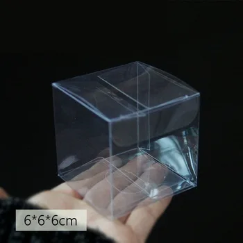 

50pcs/lot 6*6*6cm Square Cube clear plastic PVC box transparent display plastic gift box wedding candy boxes favors packaging