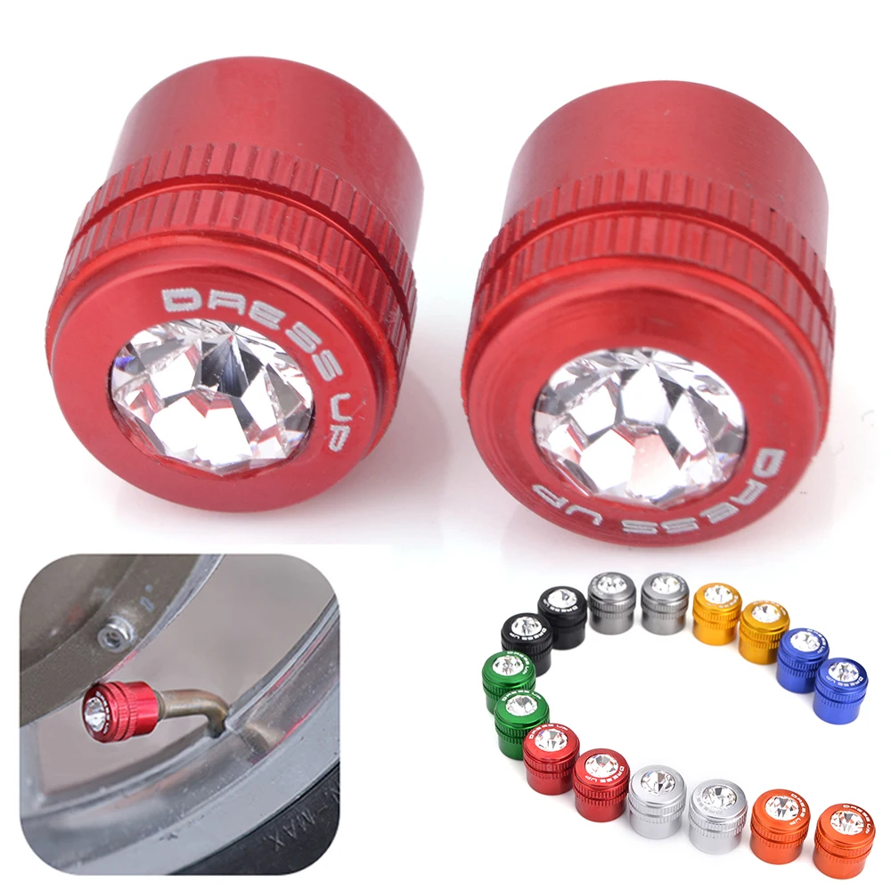 

BJGLOBAL Pair CNC Tyre Dust Air Valve Caps Diamond For Kymco AK550 XSR900 Yamaha Tmax 530 Xmax 300