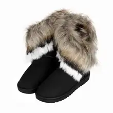 Fashion Women Boots Flat Ankle Fur Lined Winter Warm Snow Shoes non-slip casual New Style Autumn Hot Sale High Quality Footwear