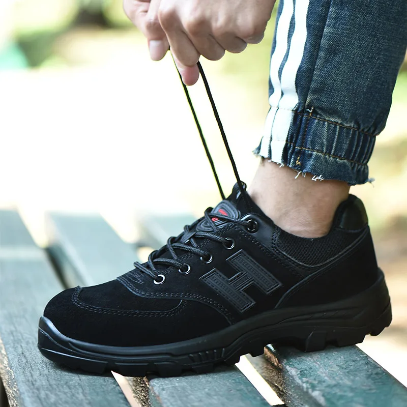 

plus size men fashion steel toe covers working safety shoes anti-pierce platform sneakers security boots protective footwear man