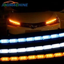 2 шт. гибкий светодиодный светильник DRL Дневной ходовой светильник водонепроницаемый последовательный поток головной светильник бегуны угловой указатель поворота DRL