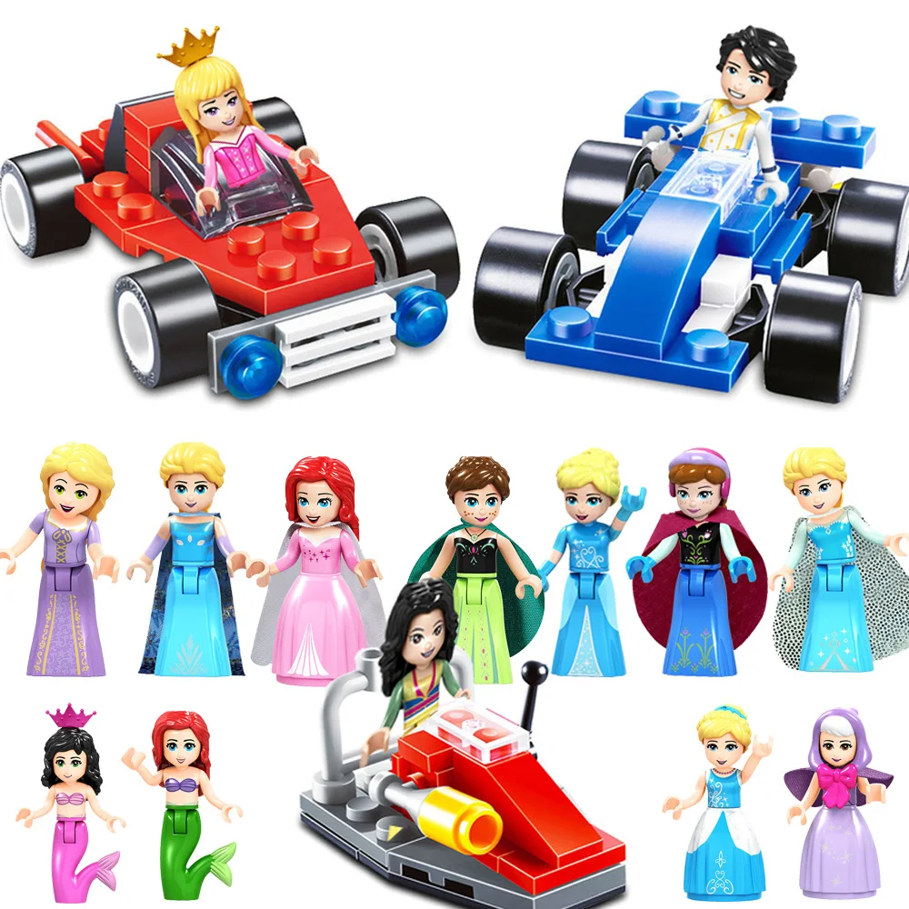 

1pcs playmobil legoed famous disneyes car sets model building blocks action Building Blocks Compatible With Legoings toy for kid