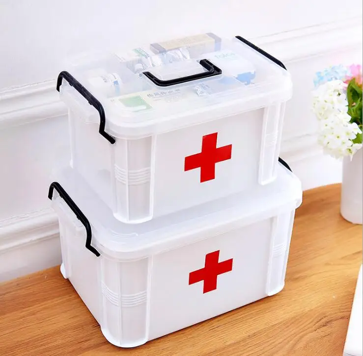 

Family large medicine box multi-layer medical emergency medicine storage box household plastic children small medicine box out o