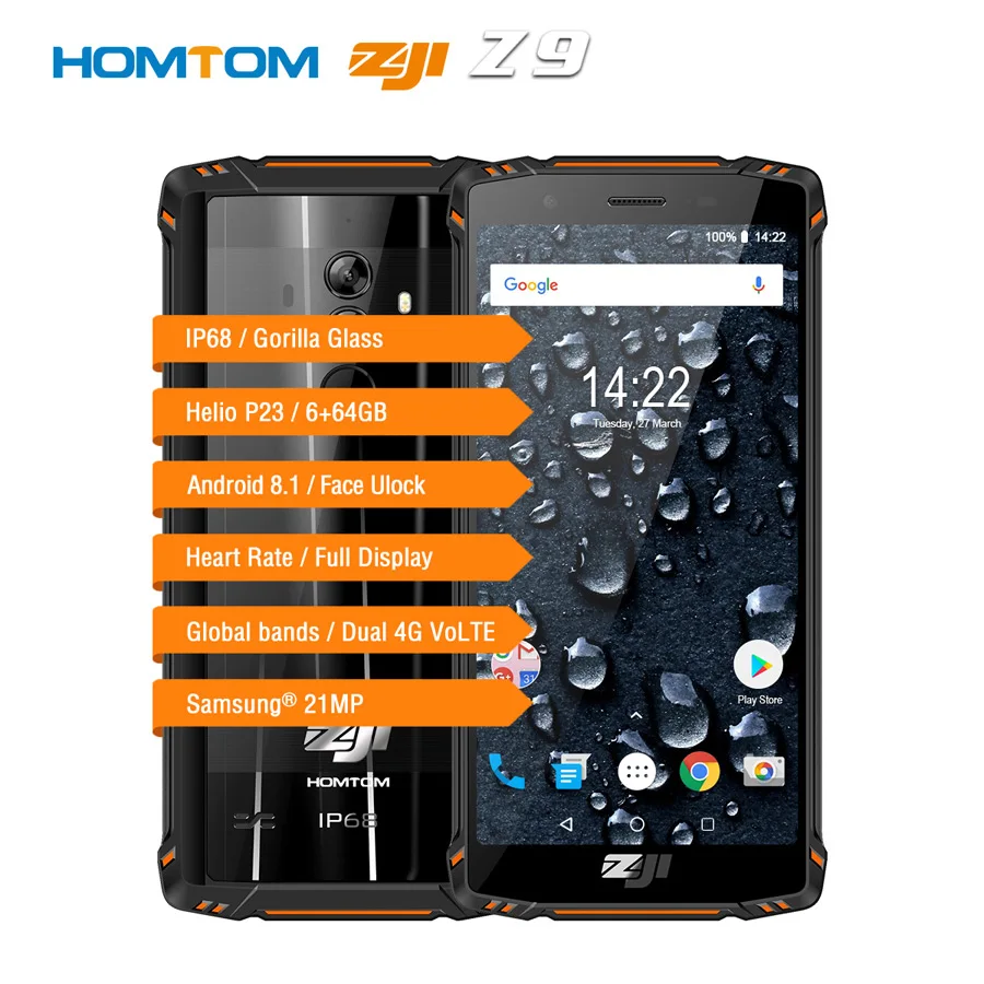 Оригинальный ZOJI Z9 IP68 водонепроницаемый смартфон с 5 7 дюймовым дисплеем ОЗУ 6 ГБ