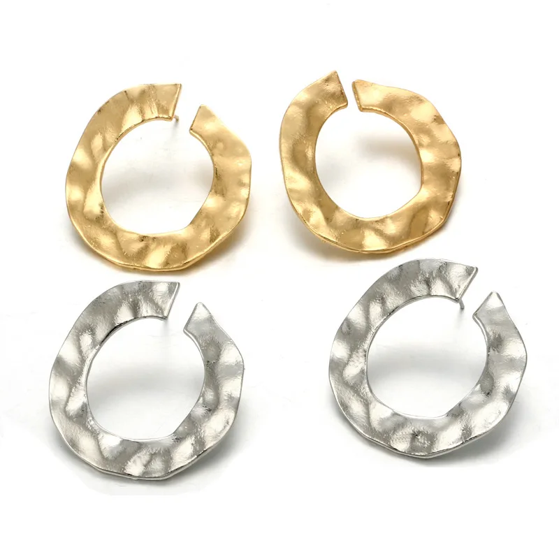 

Fashion Geometric Gold Punk Twisted Round Stud Earrings for Women Irregular Curved Circle Studs Earring Ethnic Boho Jewelry