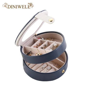 

DINIWELL Portable Jewelry Box Girls Organizer For Ring Earrings Necklace Storage Boxes With Mirrored Mini Travel Case Lockable