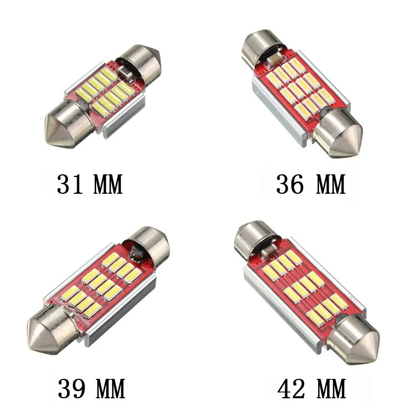 Гирлянда 31/36/39/41/42 мм 4014 10/12 SMD белый авто светодиодный C5W 6418 12V Авто Canbus для Чтения Купол дверь номерных знаков сигнальные лампы светильник