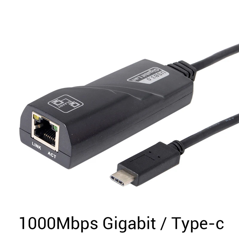 Черный 1000 Мбит/с Ethernet LAN Сетевой Кабель-адаптер для ПК K ноутбука тип-c USB-C RJ45 Gigabit