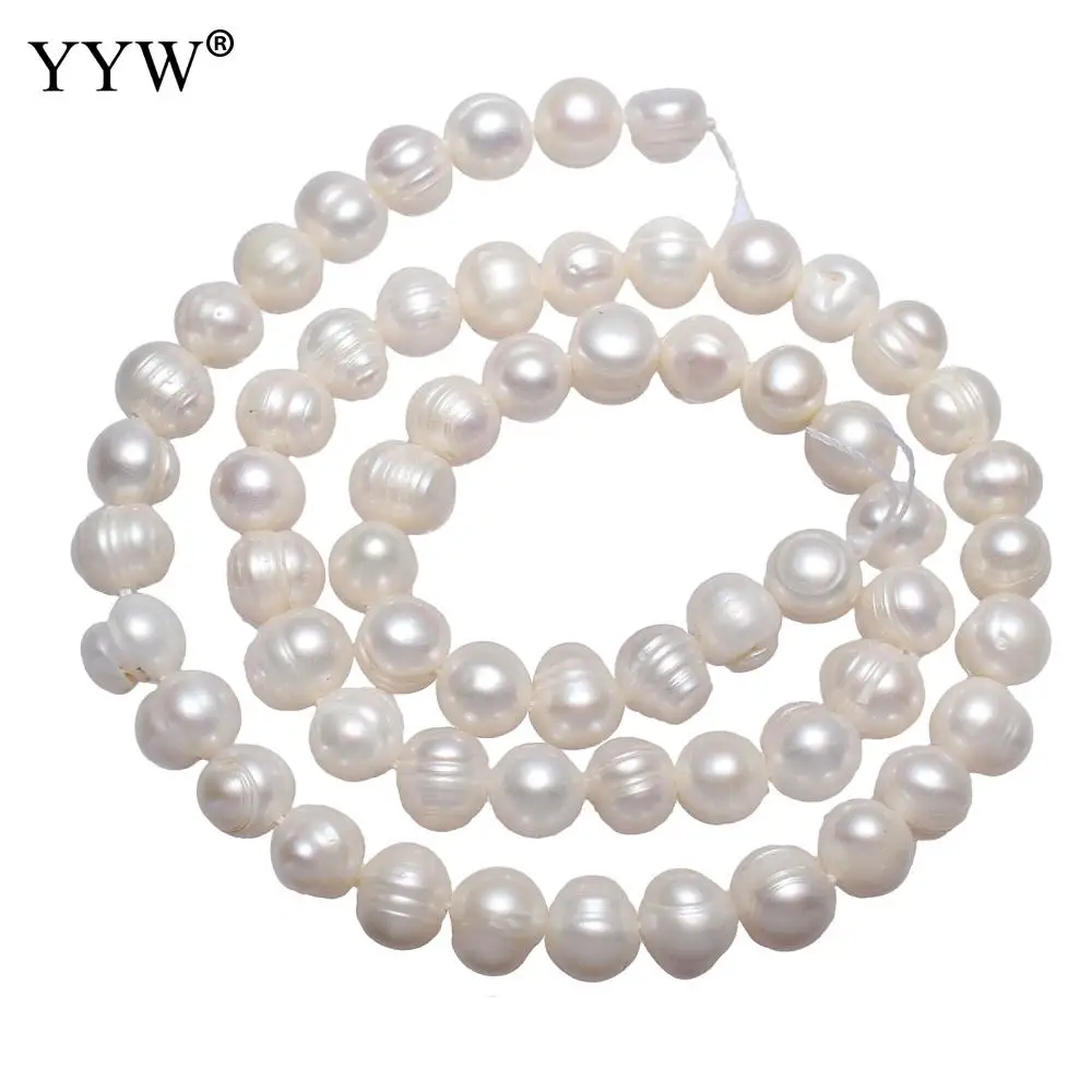 

White 6-7mm natural Pearls Beads women fit necklace bracelet beads for jewelry making Freshwater Pearl Beads 15 Inch Strand