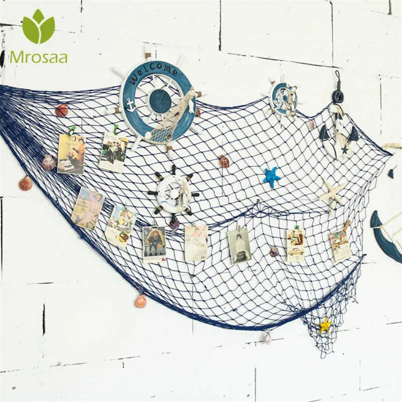 

100X200CM Fashion Decorative Nautical Fishing Net Seaside Wall Beach Party Sea Shell Home Decor Vintage Hanging Decorations Kids