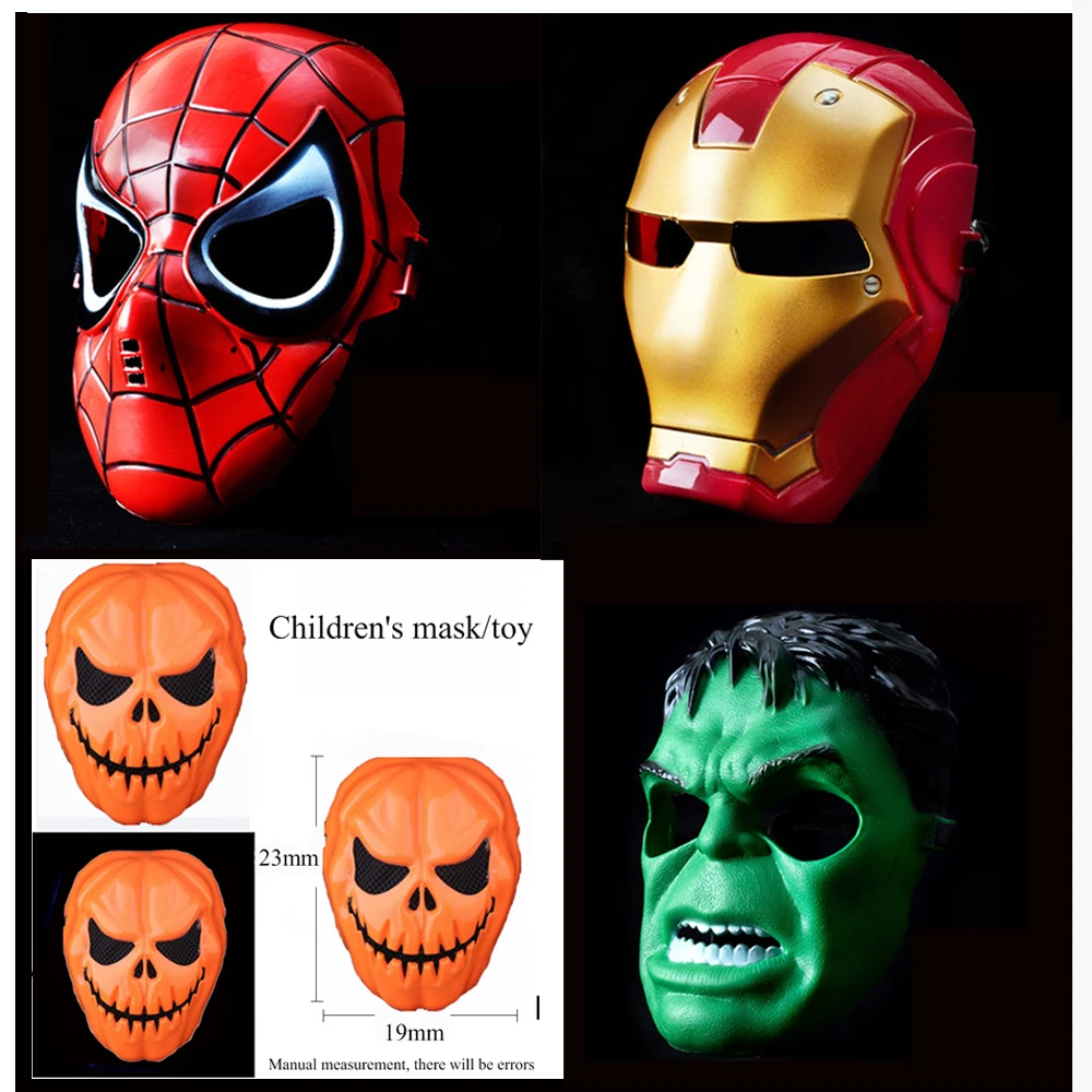 Halloween hildren Toy Cosplay Superhero mask Hulk/American Captain/Iron Man/Spiderman/Batman mask Child birthday present