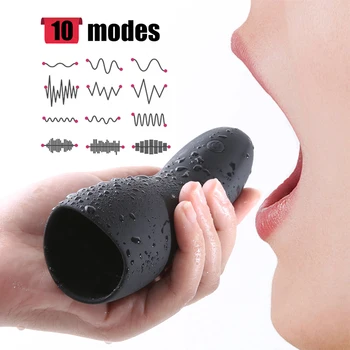 10 Modes Glans Vibrator Penis Massager Exerciser 2 Type Male Masturbator Ejaculation Delay Last Trainer Adult Sex Toys for Men 4