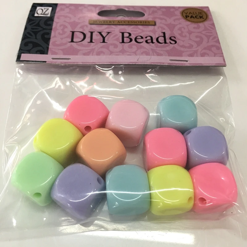 Цветные акриловые бусины радужной расцветки для изготовления ювелирных изделий