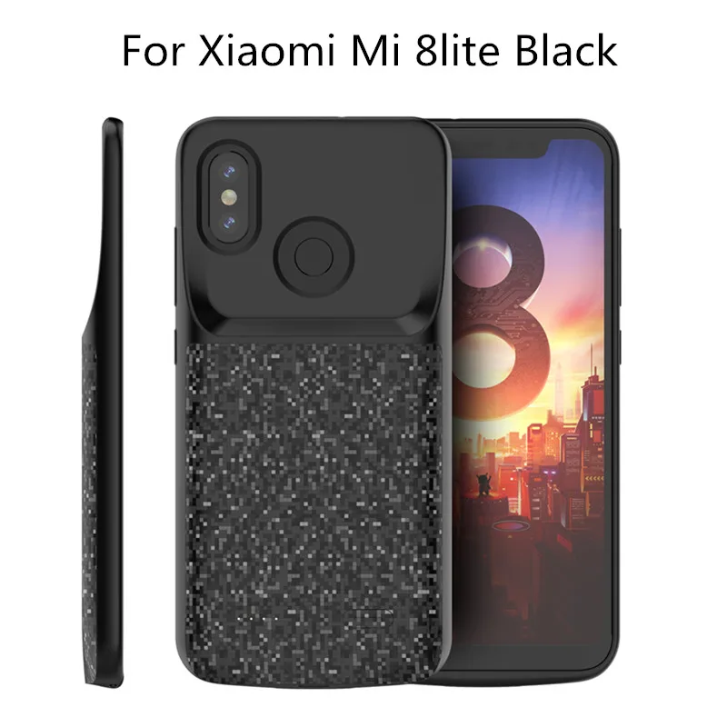 Egeedigi для Xiaomi Mi 8 8 Se 8 Lite запасной внешний аккумулятор зарядный чехол для Xiaomi Mi 8/SE/Lite зарядное устройство Внешний чехол - Цвет: For Mi 8 Lite Black