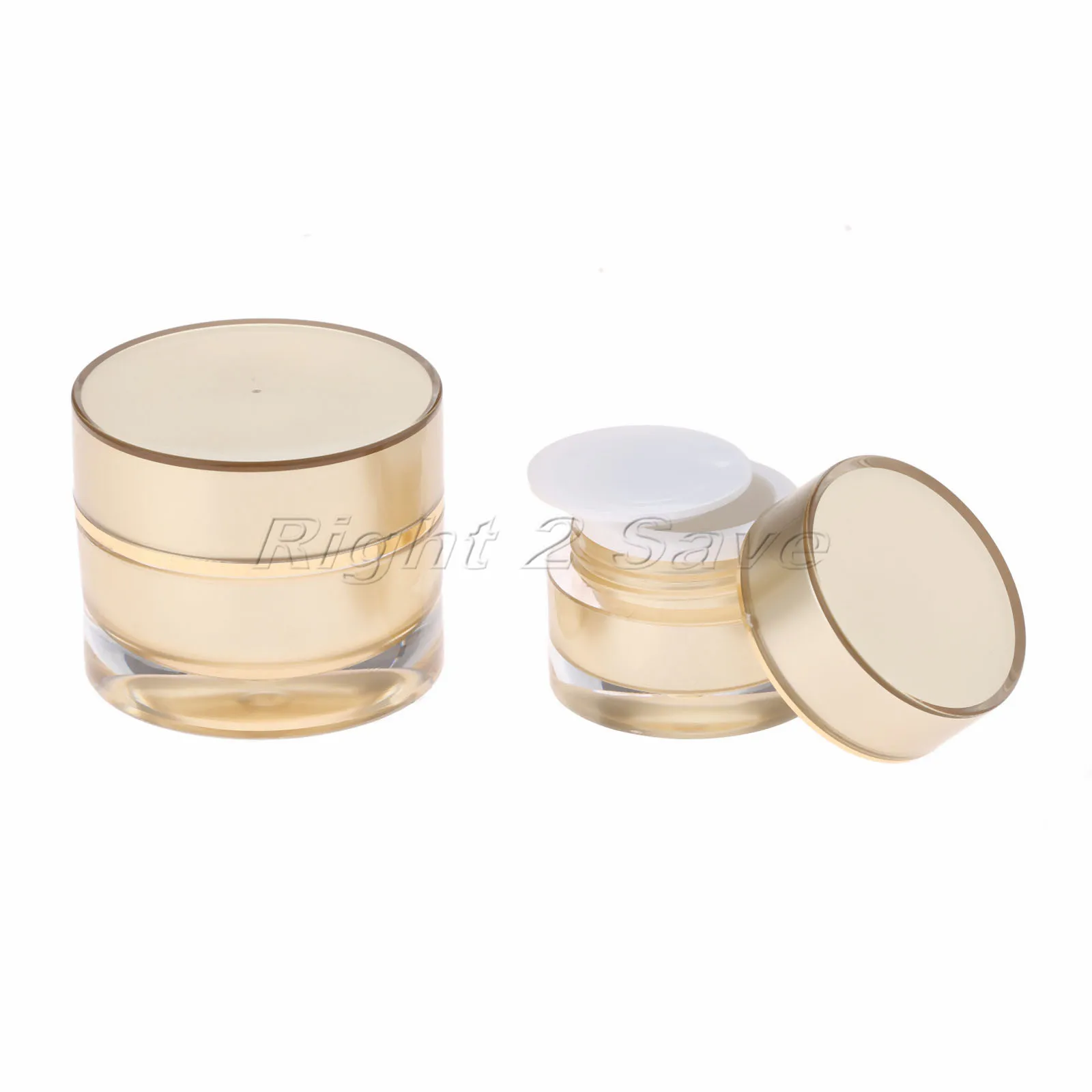 

Acrylic Jar 5g/10g Gold Face Cream Pot Cosmetic Container Empty Round Packaging Bottle Portable Travel Refillable Makeup Tool