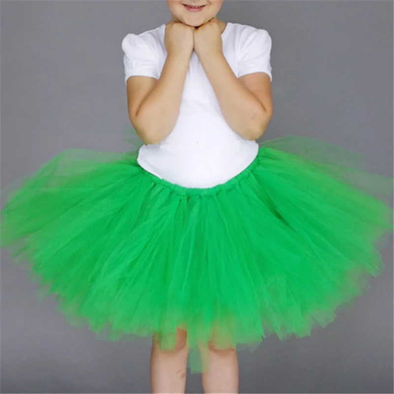 Зеленая юбка-пачка для девочек костюм с юбкой-пачкой для девочек Праздничная костюмная танцевальная юбка юбки-пачки для маленьких девочек фотография pq122 - Цвет: green
