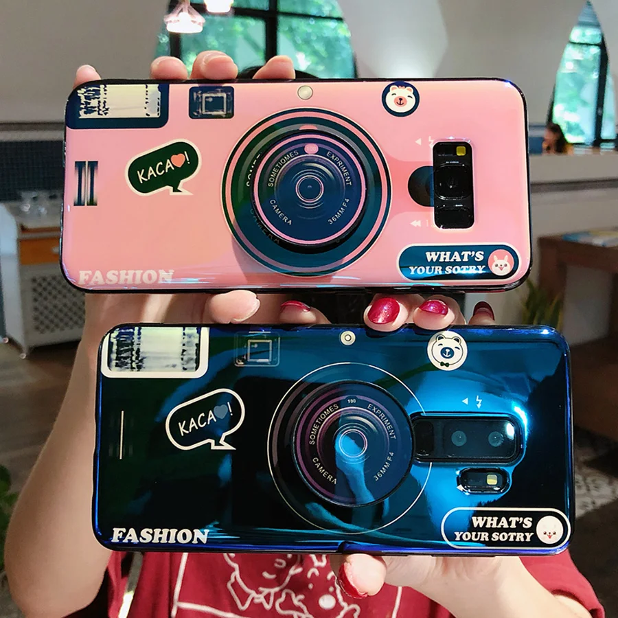 

For samsung galaxy s7 edge s8 s9 plus note 8 9 j6 j4 A8 A7 A6 2018 case cover blue ray 3d relief camera soft silicon phone bag