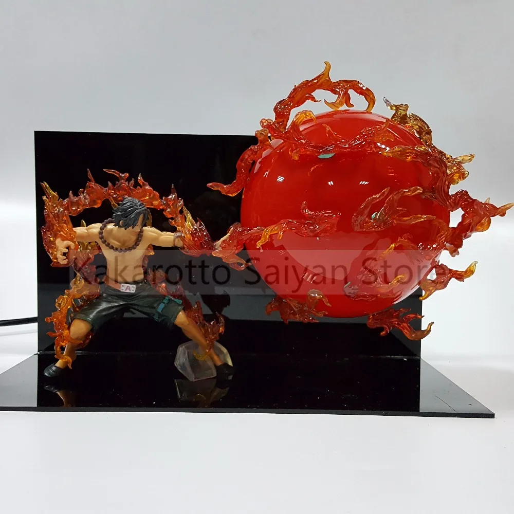 One piece Эйс, игровые фигурки, костюме Fire Fist DIY Одна деталь аниме Статуэтка из ПВХ светодиодные лампы Portgas D Ace Коллекционная модель с Т-образным ремешком