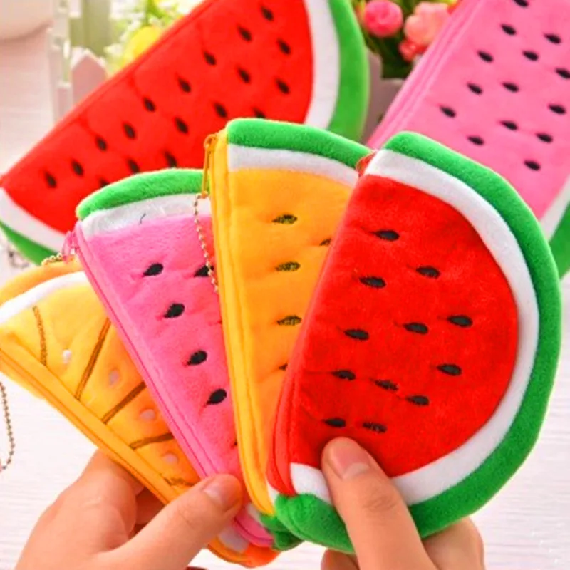 

2 pcs/lot large volume Watermelon School Kids Pen Pencil Bag Case Gift Pendant Cosmetics Purse Wallet Holder Pouch
