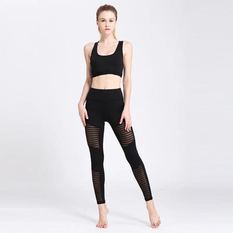 Sexy Slim New Yoga Pants Women High Waist Fitness Yoga Sport Leggings Mesh Tights Running Jogging Trouser Plus Size XL 3 Colors (4)