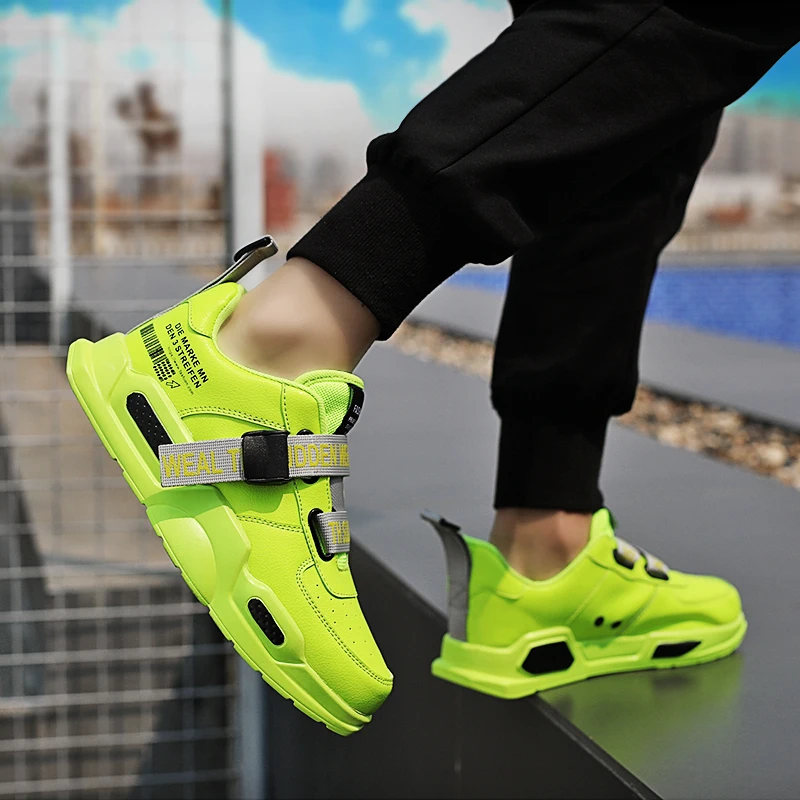 Online Goodrson PU Vamp gancho y Loop altura creciente verano transpirable zapatos de hombre imprimir sólido al aire libre Casual hombres zapatos planos 2019
