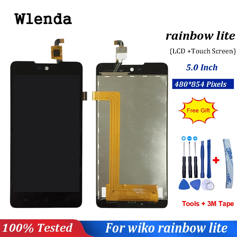 

For Wiko Rainbow Lite 4G LCD Display+Touch Screen Assembly Repair Parts Replacement Accessories+free tools