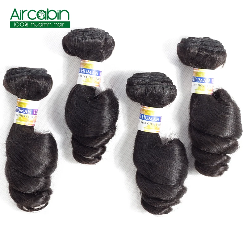 Бразильский свободные волнистые в наборе 1/3/4 шт 8-30 дюймов человеческие волосы соткать утка естественный Цвет 100% человеческих волос AirCabin